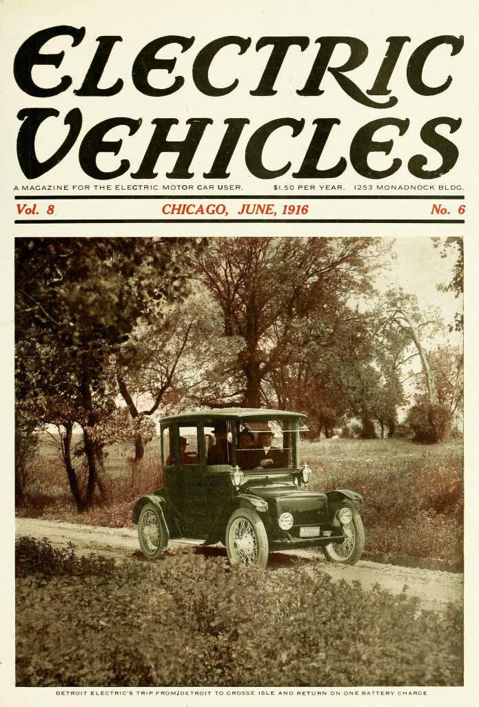 Electric Vehicles Magazine Cover June 1916