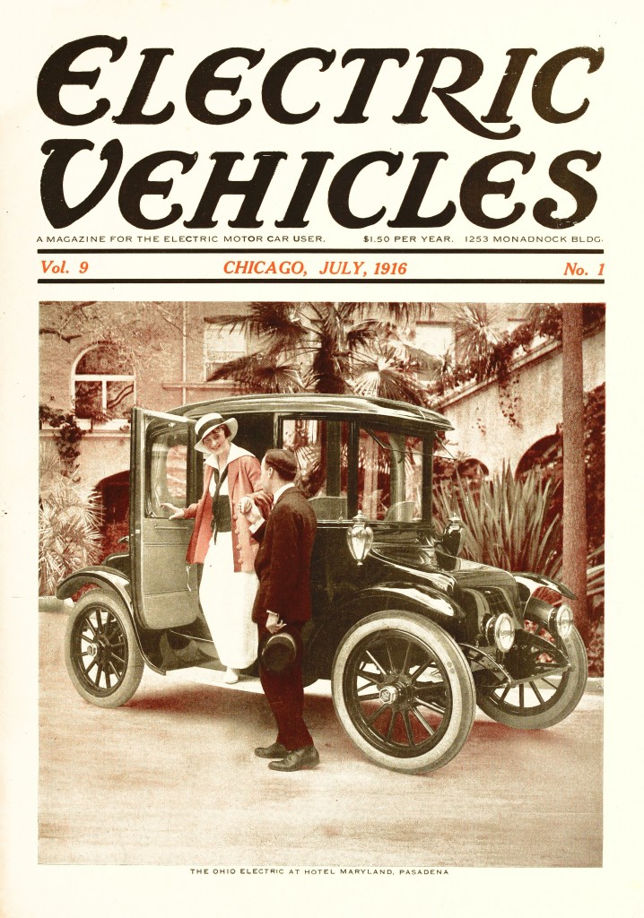 Electric Vehicles Magazine Cover July 1916