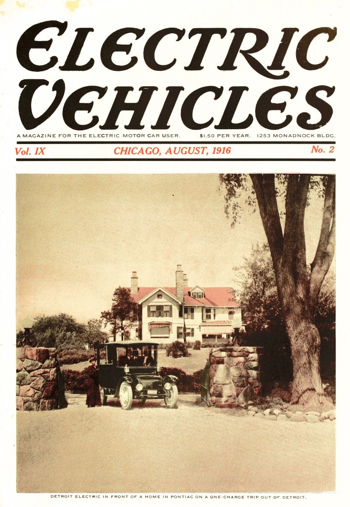 Electric Vehicles Magazine Cover August 1916