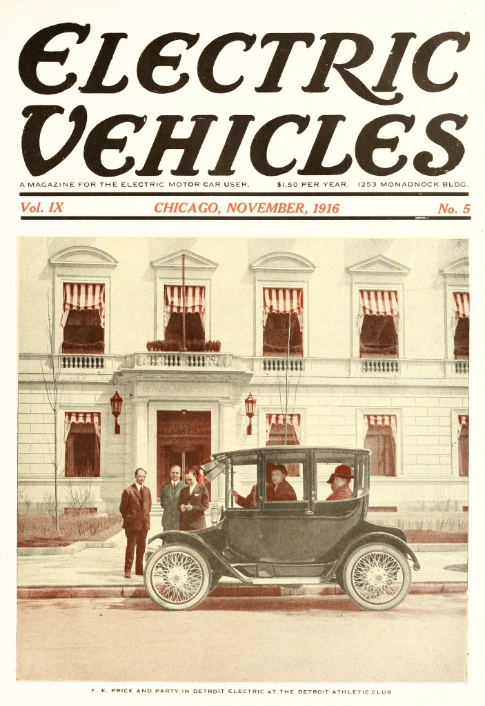 Electric Vehicles Magazine Cover November 1916