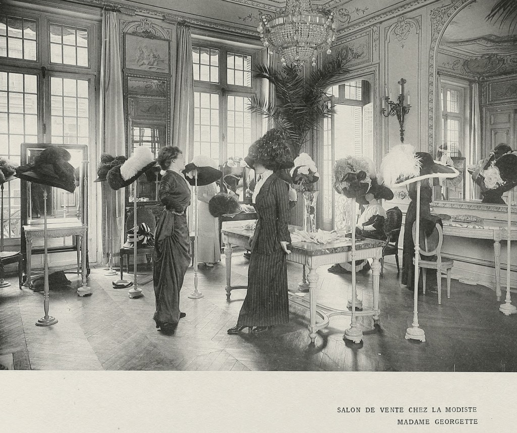 French Hat Shop Millinery Image circa 1910