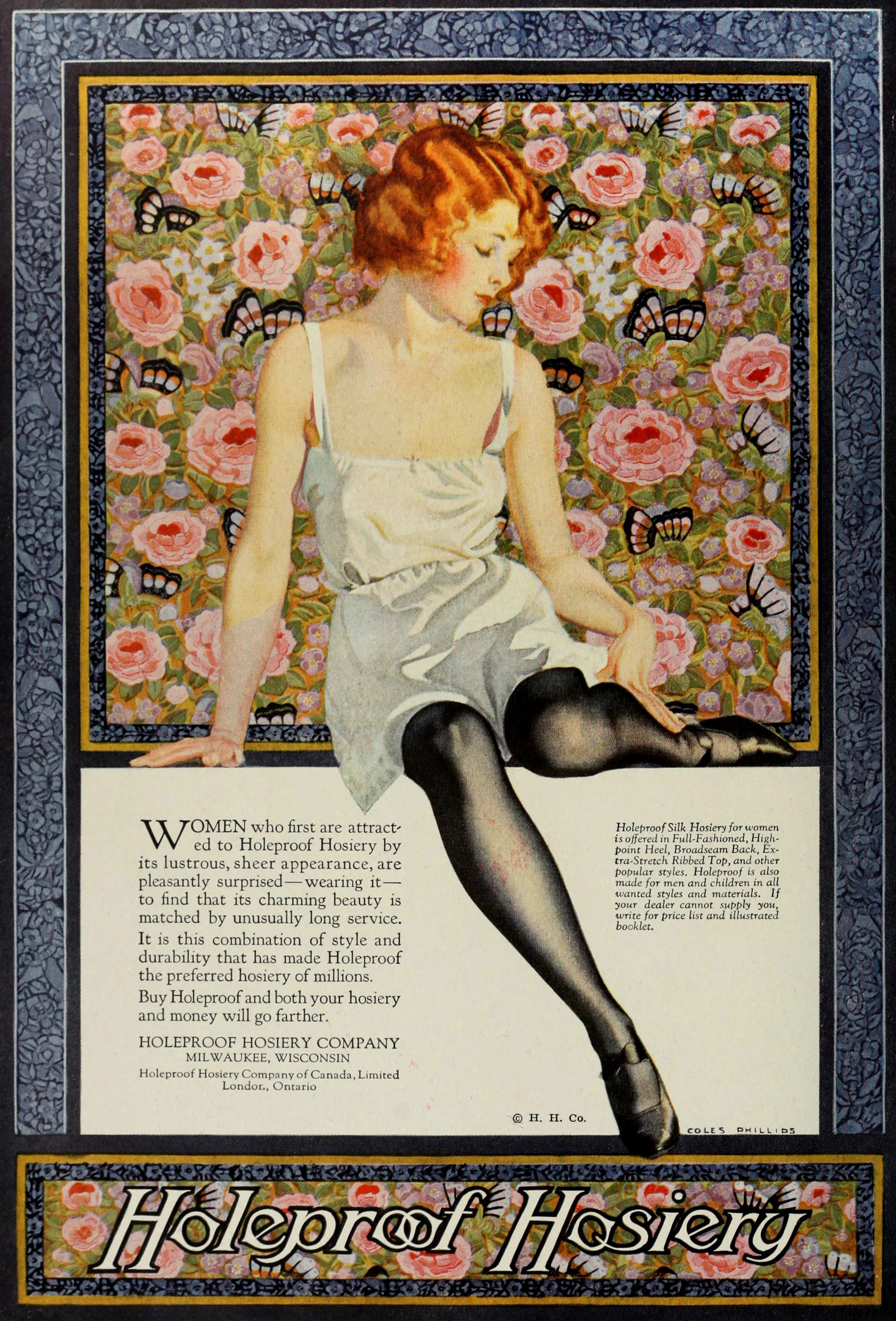 Holeproof Hosery Company Advertisement Circa 1923