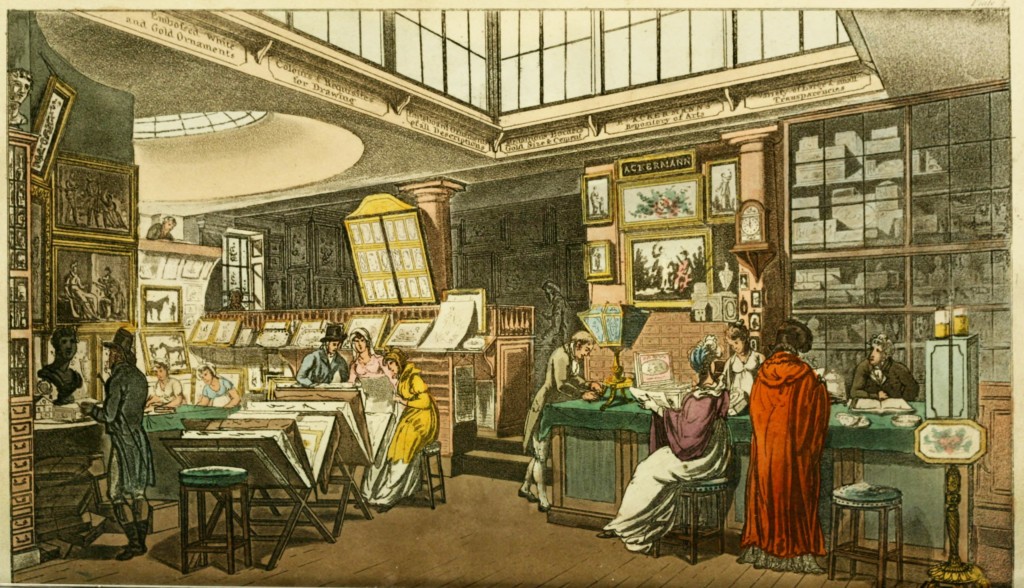 Illustration of the Interior of Ackermann's Repository circa 1809