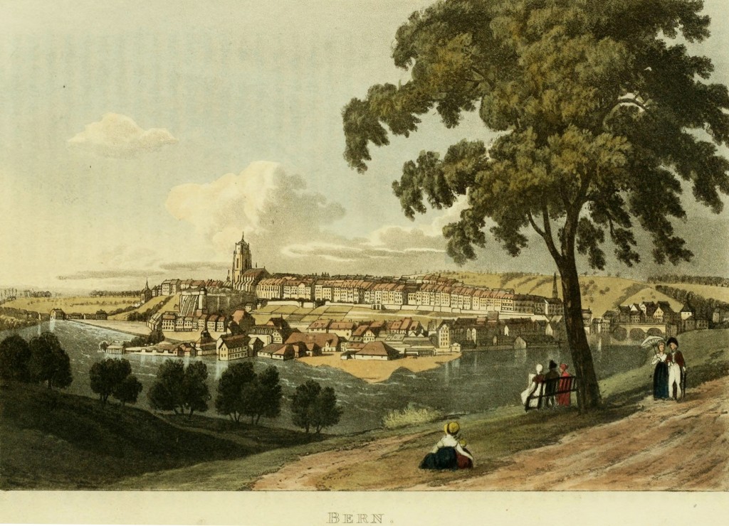 Illustration View of Bern, Switzerland circa 1821