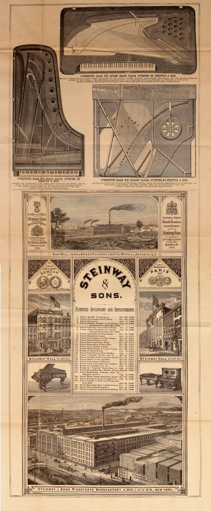 Illustration Of Steinway Sons Pianos And Factory Circa 1881