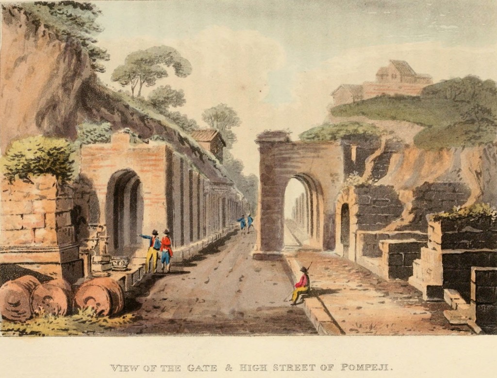 Illustration of the Gate and High Street  in Pompeii circa 1802 as Published in 1815