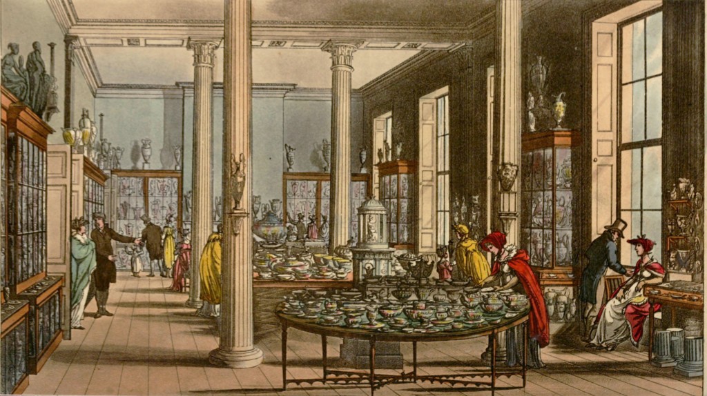 Illustration of the Interior of the Wedgwood Shop in London circa 1809