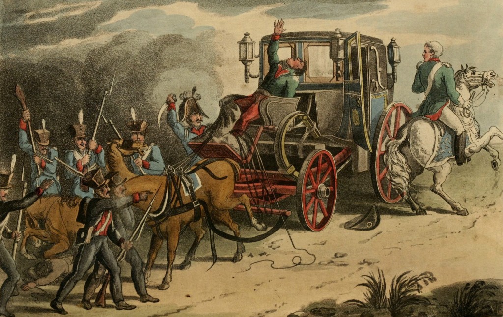 Illustration of the military carriage of Napoleon Bonaparte, taken after the battle of Waterloo