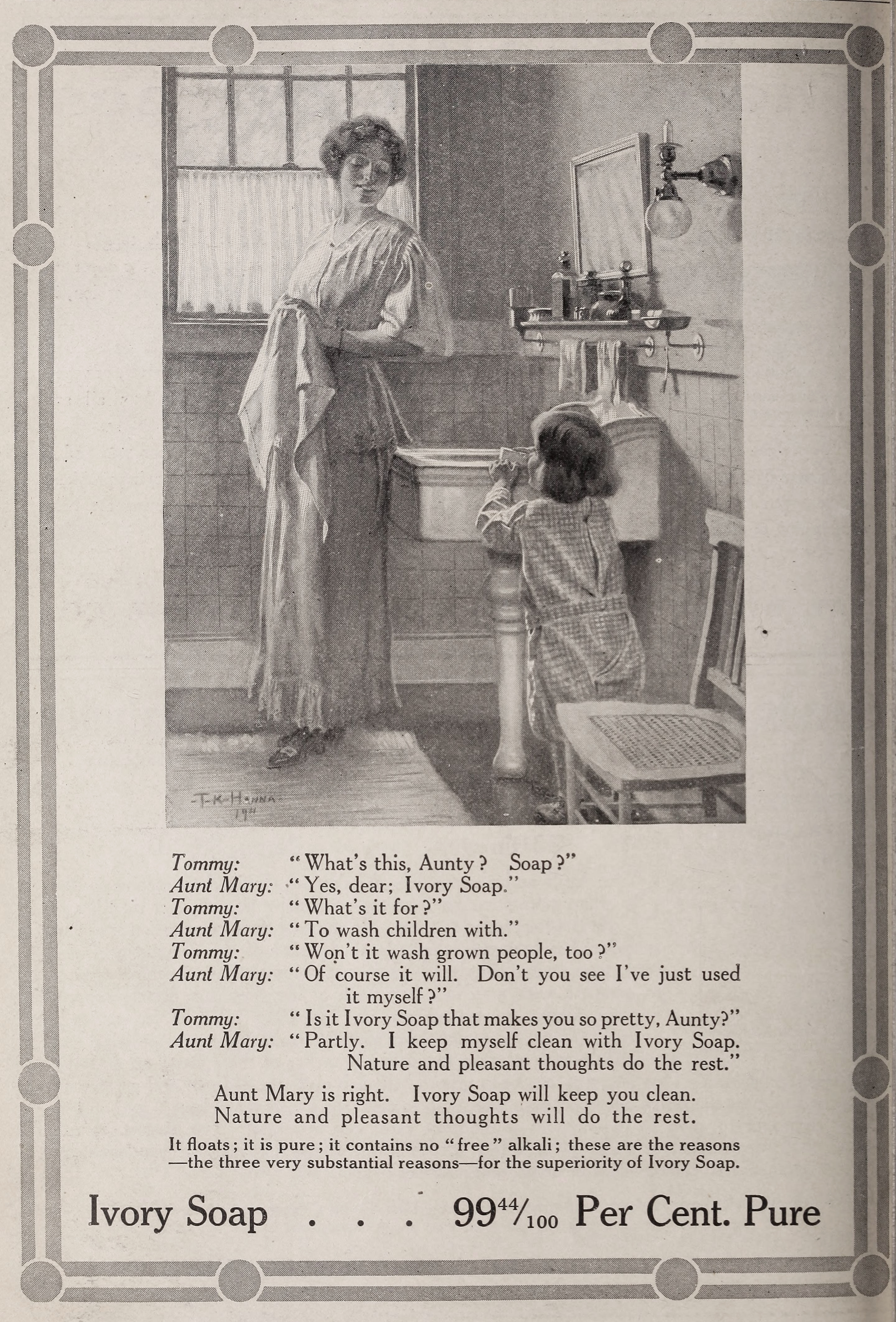 Ivory Soap Ad 1900 Aunt Child In Bathroom Scene