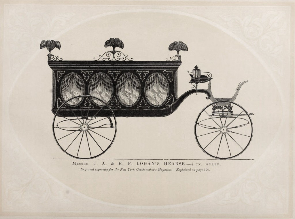 Kingsbury and Whitehead's Hearse Design from New York-coach Makers Magazine 1859
