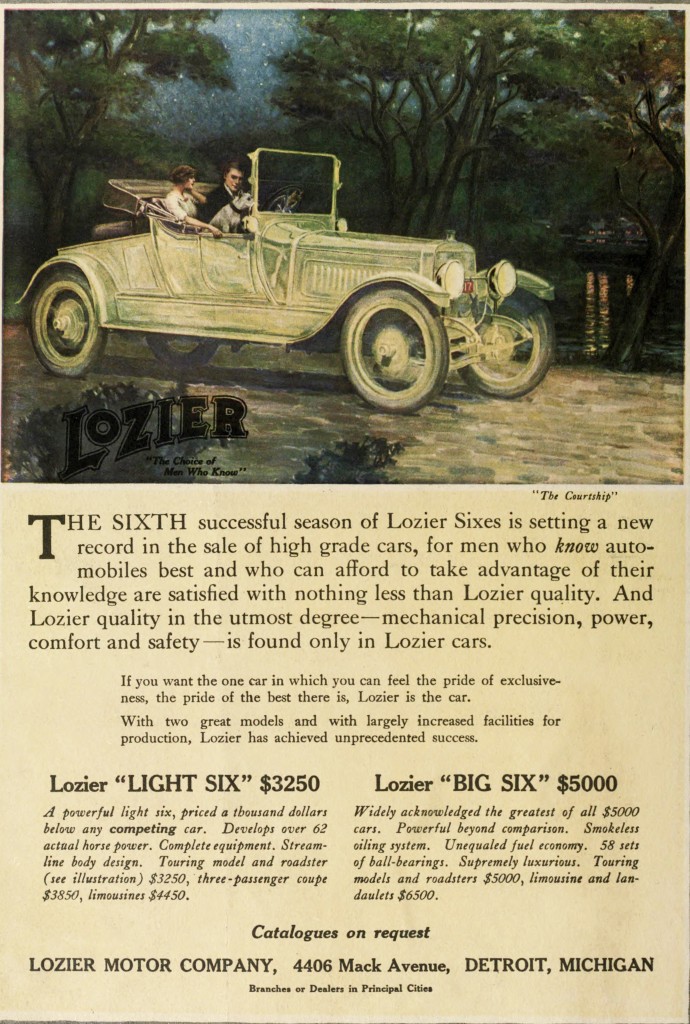 Lozier Motor Company Advertisement circa 1913