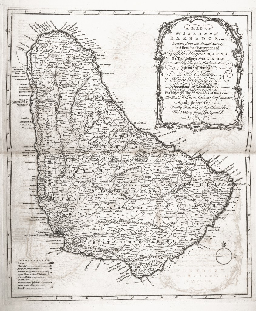 Map of Barbados circa 1750