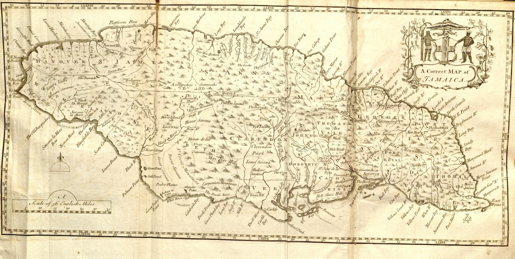Map of Jamaica circa 1750