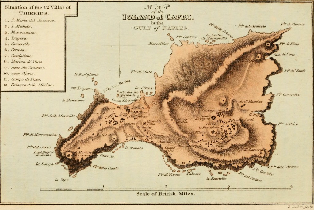 Map of the Island of Capri circa 1802 as Published in 1815
