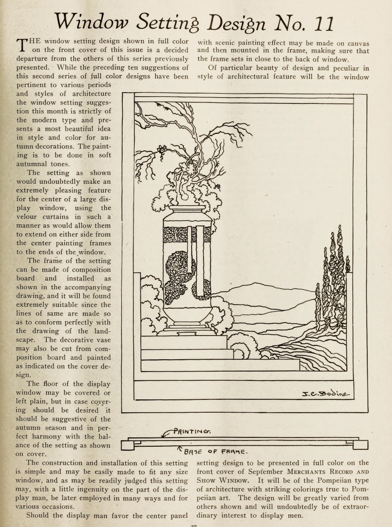 Magazine Cover and Store Window Display Example August 1919 from Merchants Record and Show Window