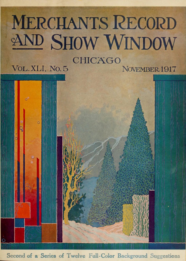 Magazine Cover and Store Window Display Example November 1917 from Merchants Record and Show Window