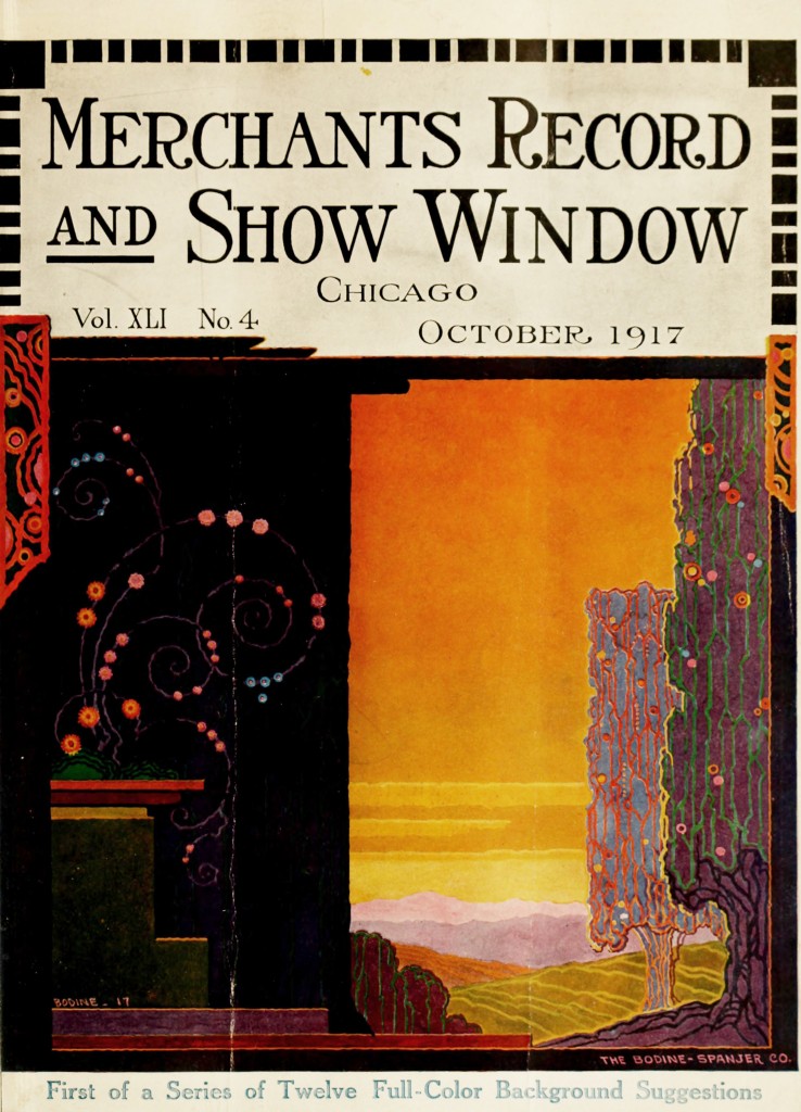 Magazine Cover and Store Window Display Example October 1917 from Merchants record and show window
