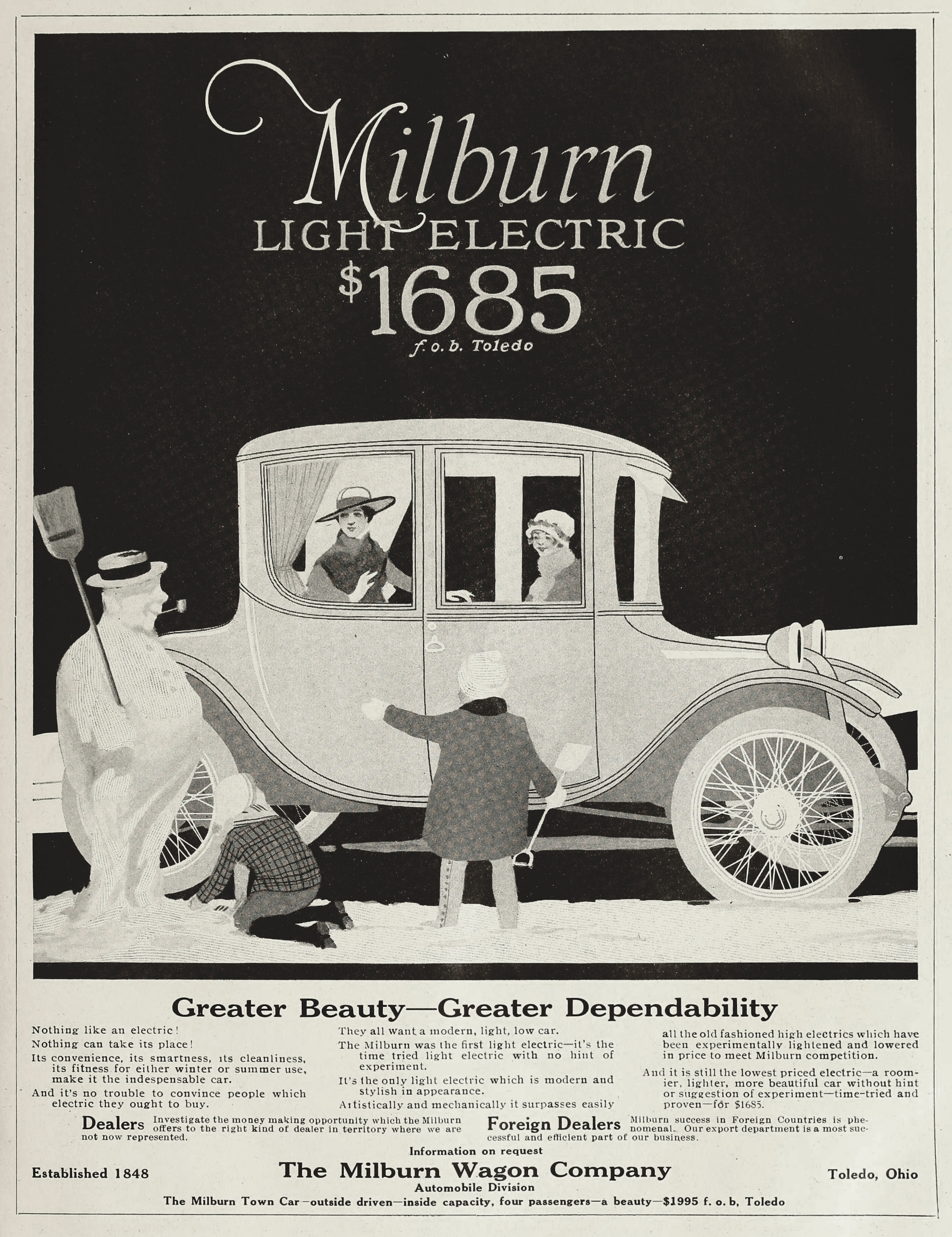 Milburn Light Electric Christmas Ad circa 1917