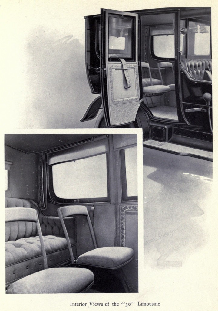 Model 30 Type L Limousine Interior Illustration - Locomobile Co 1912