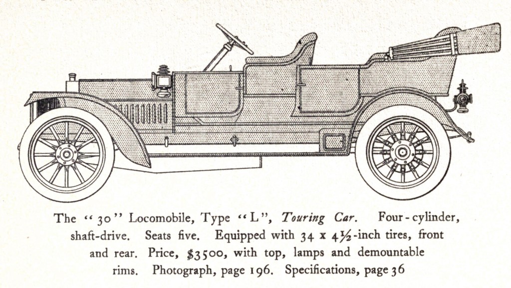 Model 30 Type L Touring Car Sketch - Locomobile Co 1912