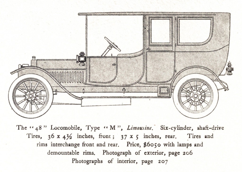 Model 48 Type M Limousine Car Sketch - Locomobile Co 1912