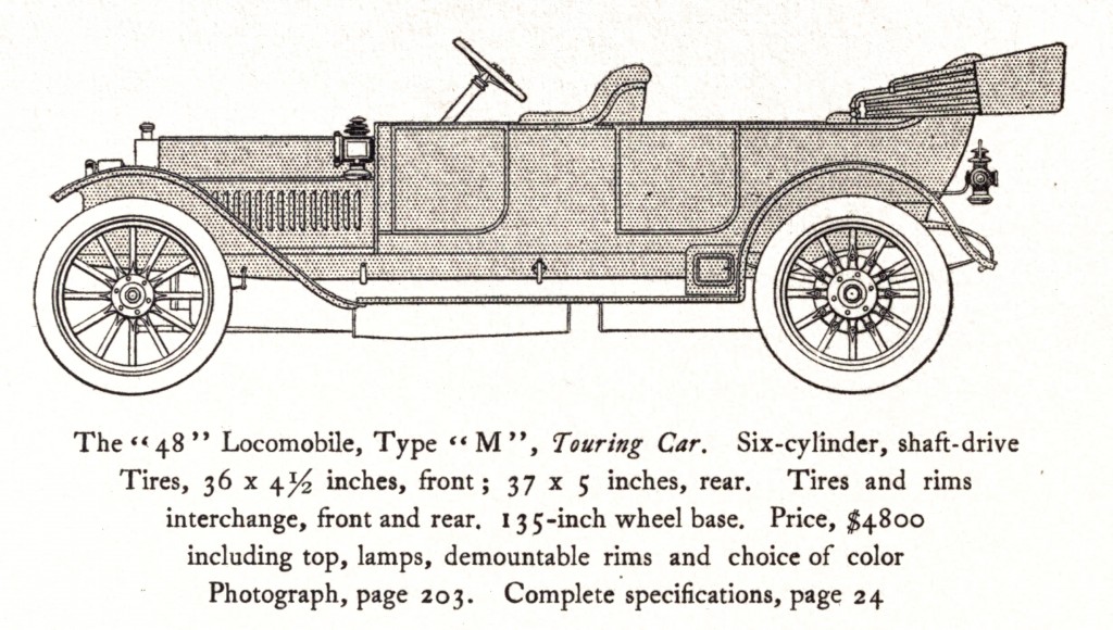 Model 48 Type M Touring Car Sketch - Locomobile Co 1912