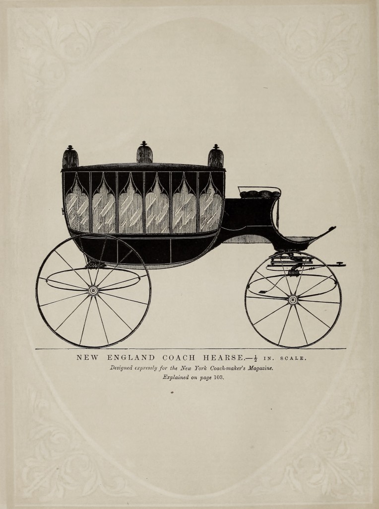 New England Coach Hearse Design from New York Coach Makers Magazine 1864