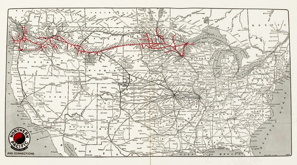 Route Map - Northern Pacific RR 1906