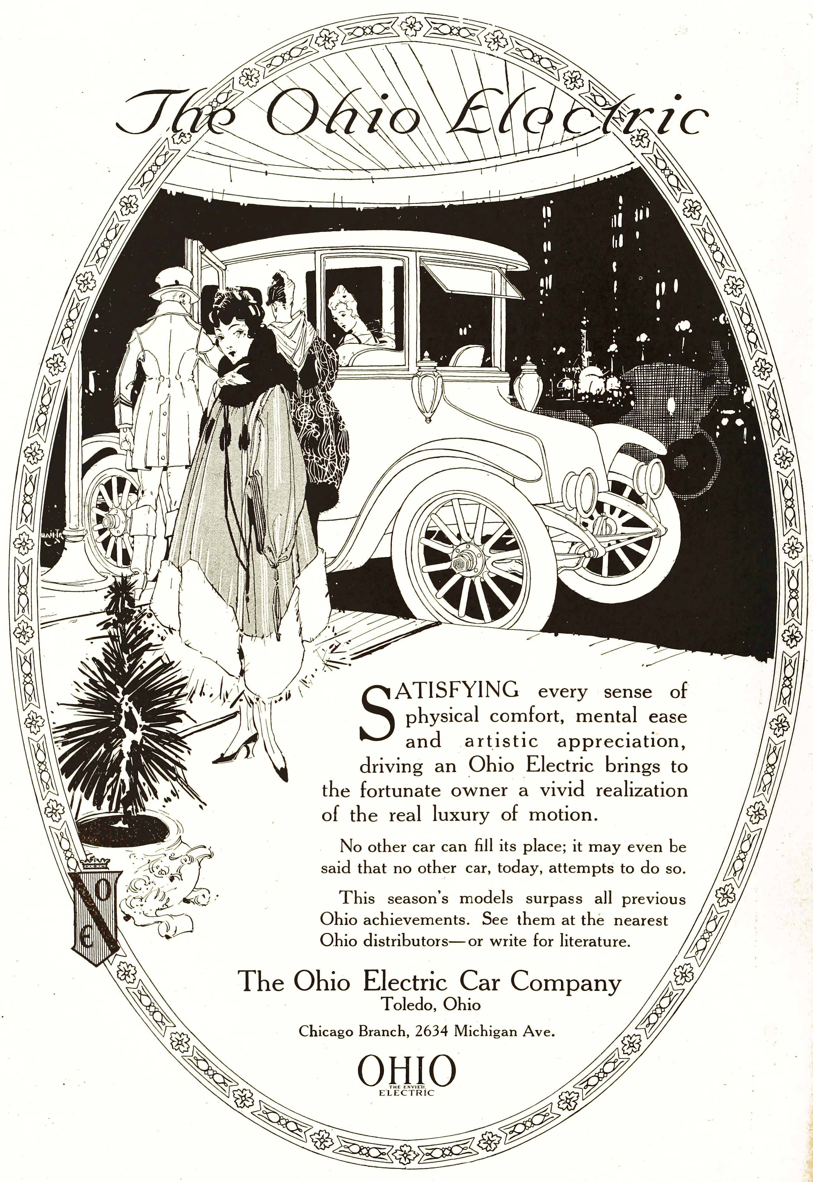 The Ohio Electric Car Co Ad circa 1917
