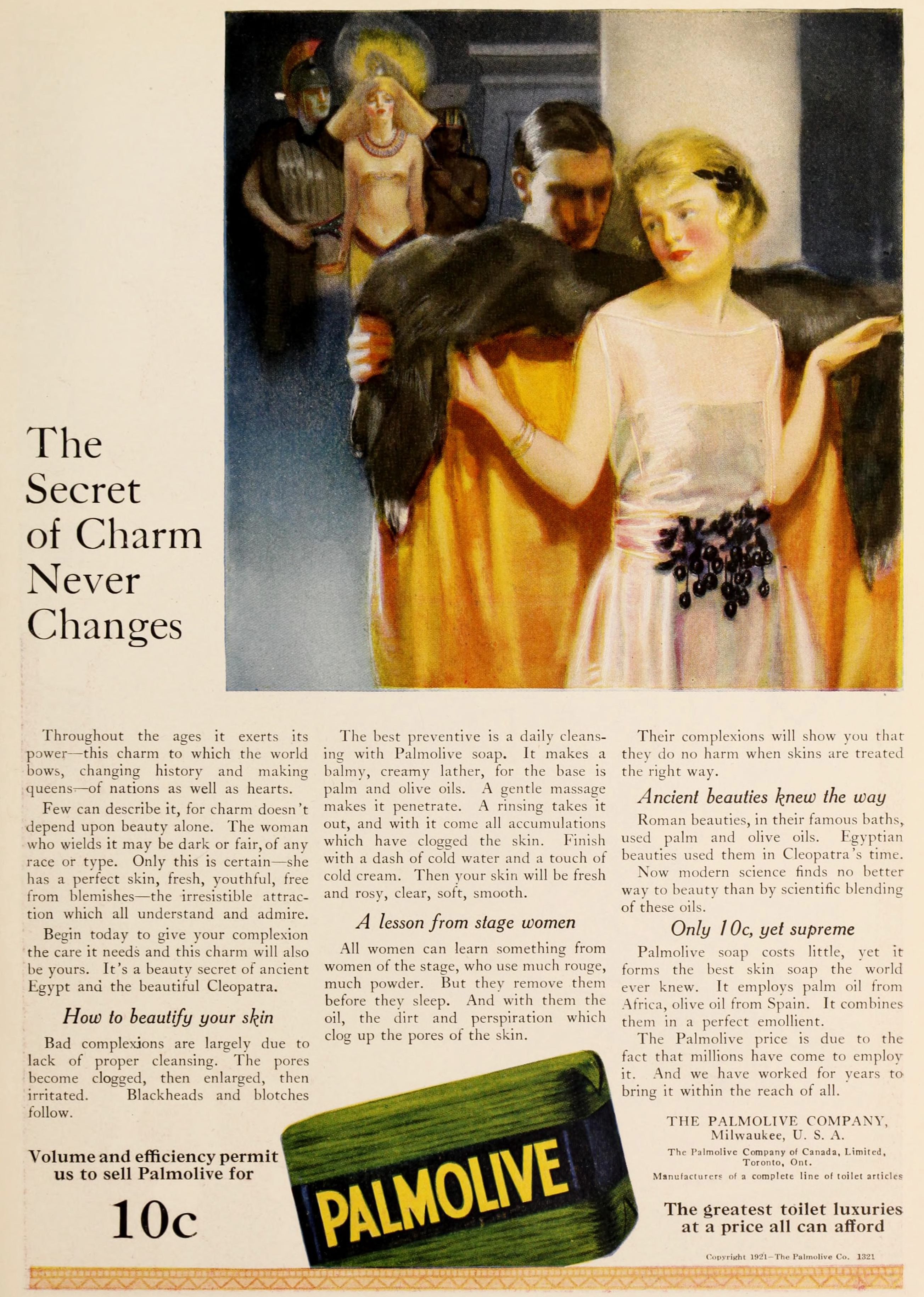 Palmolive Soap Ad Circa 1921 The Secret Of Charm Never Changes