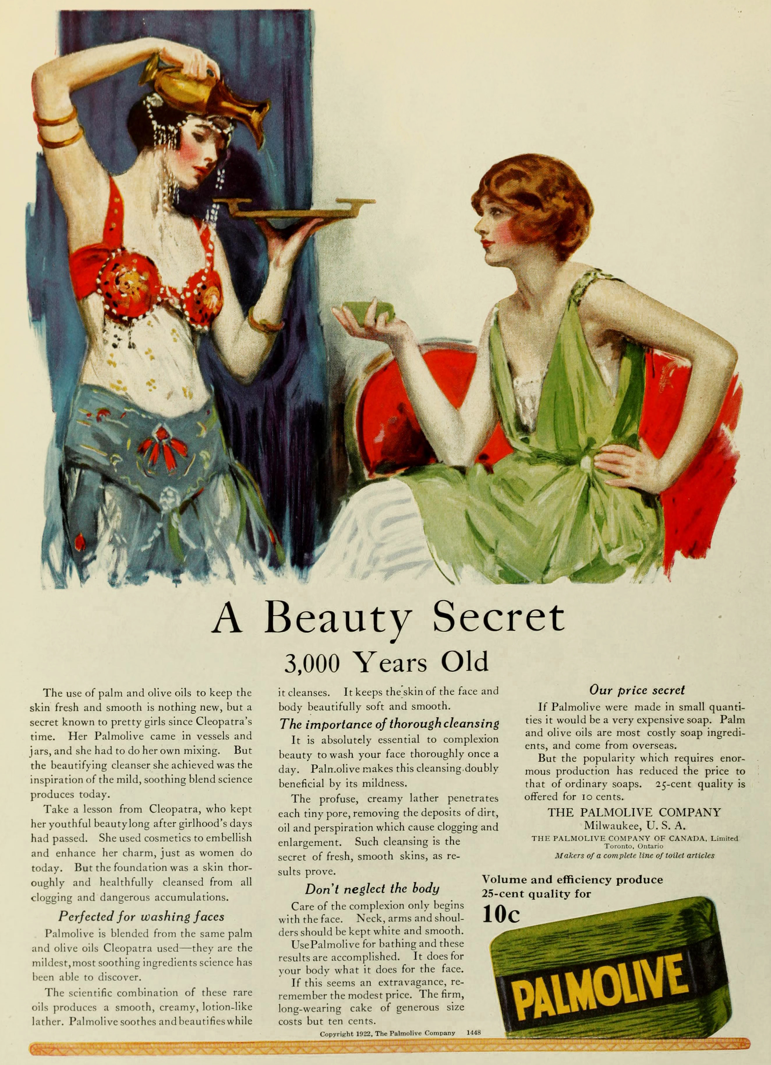 Palmolive Soap Ad Circa 1922 A Beauty Secret 3000 Years Old