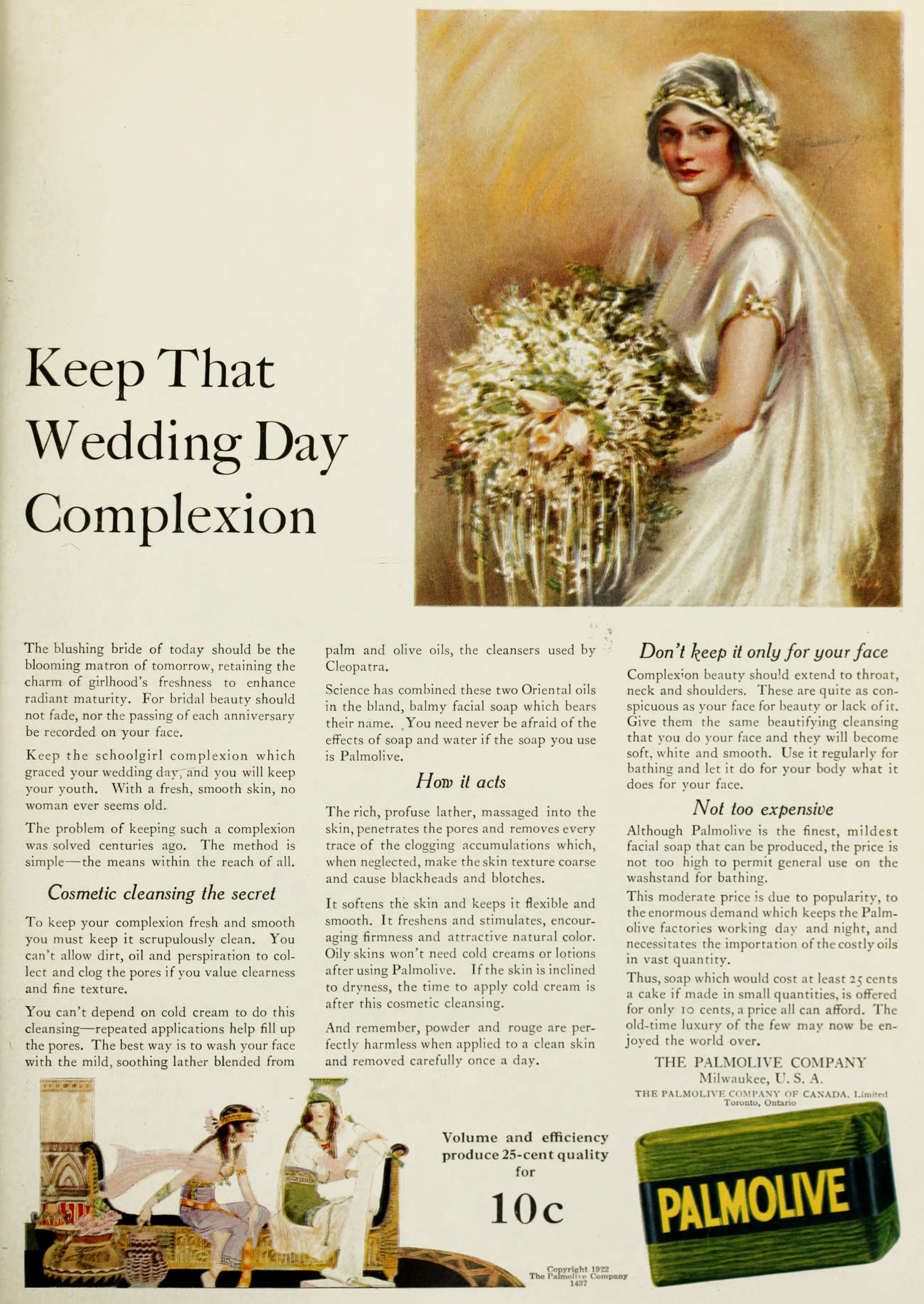 Palmolive Soap Ad Circa 1922 Keep That Wedding Day Complexion