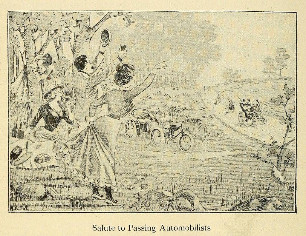 Automobile Festival at the Paris Exposition of 1900 - Illustration from Automobile Magazine