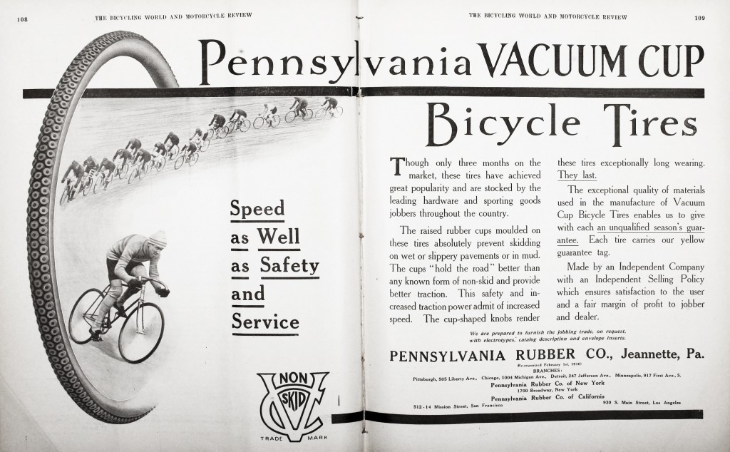 Pennsylvania Vacuum Cup Cord Tires  Ad 1912