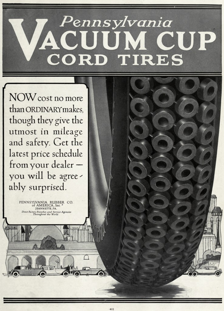 Pennsylvania Vacuum Cup Cord Tires Advertisement Circa 1922