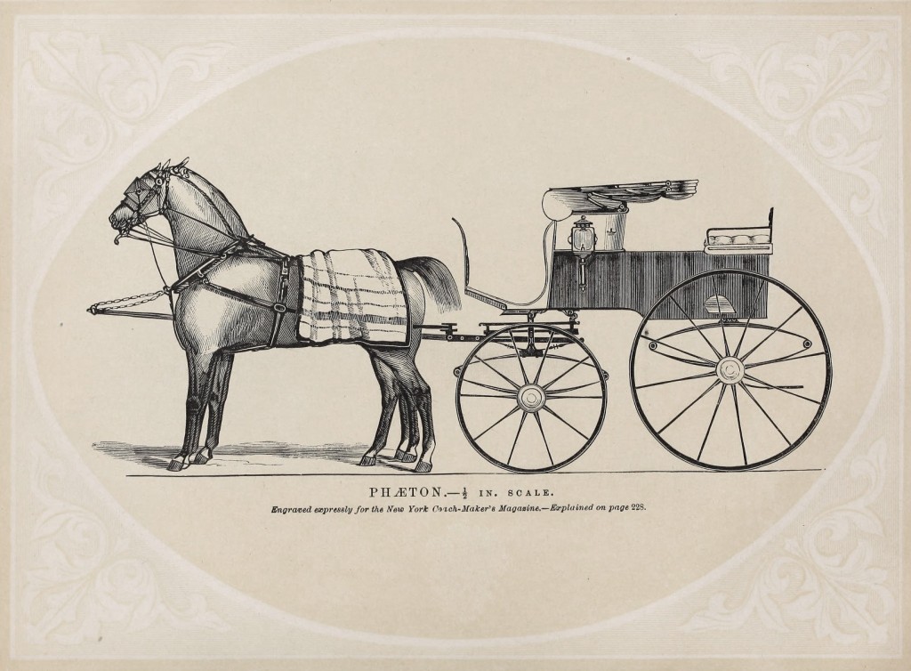 Phaeton Carriage with Horse - Design from New York Coach Makers Magazine 1858