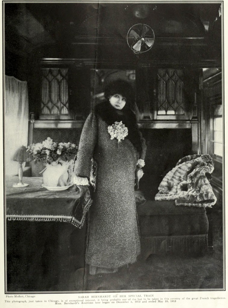 A Portrait of Sarah Bernhardt on her Train 1913