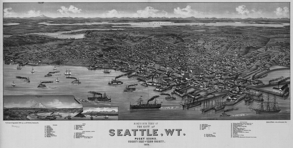 Seattle Map circa 1884 - Full Map