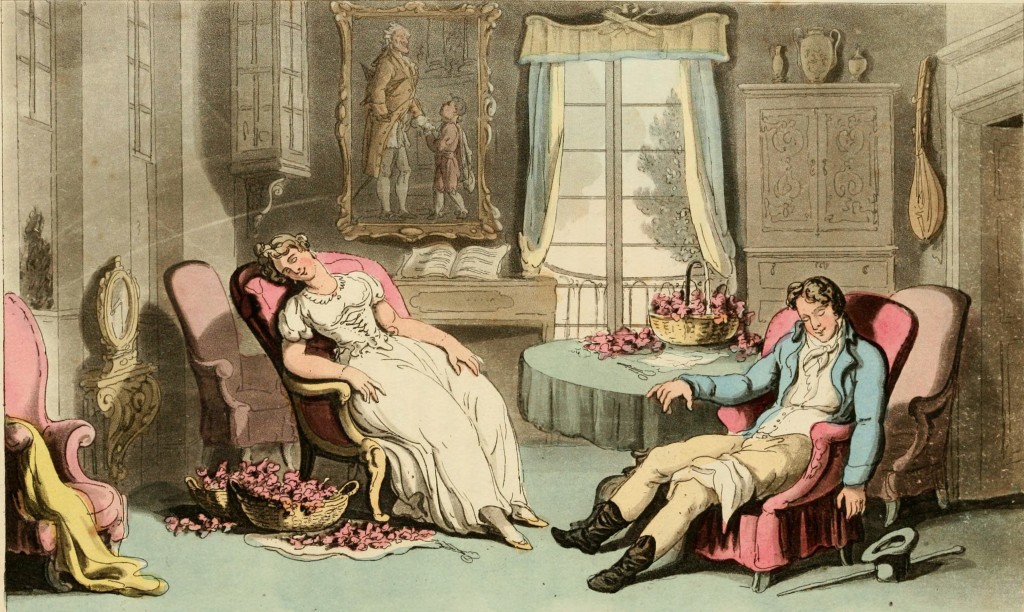 Sleeping Tete a Tete After a Visit to Don Luigi's circa 1802 as Published in 1815