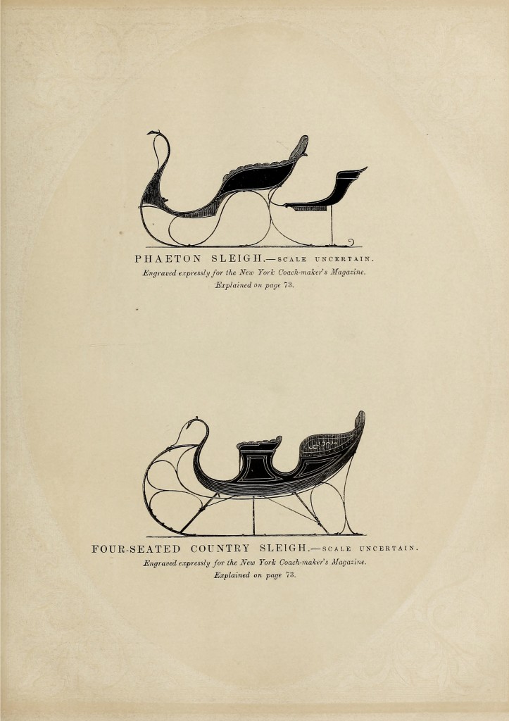 Sleigh Carriage - Antique Illustration Circa 1863