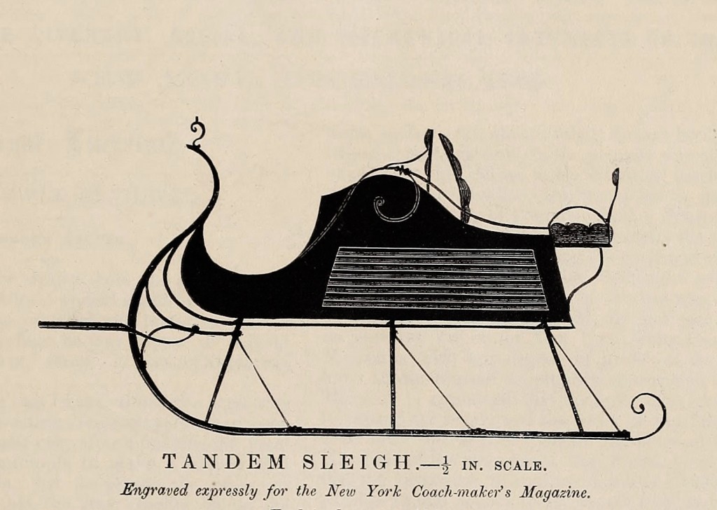 Sleigh - Carriage Antique Illustration Circa 1865