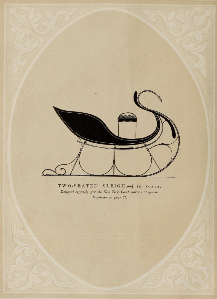 Sleigh Carriage Antique Illustration Circa 1867