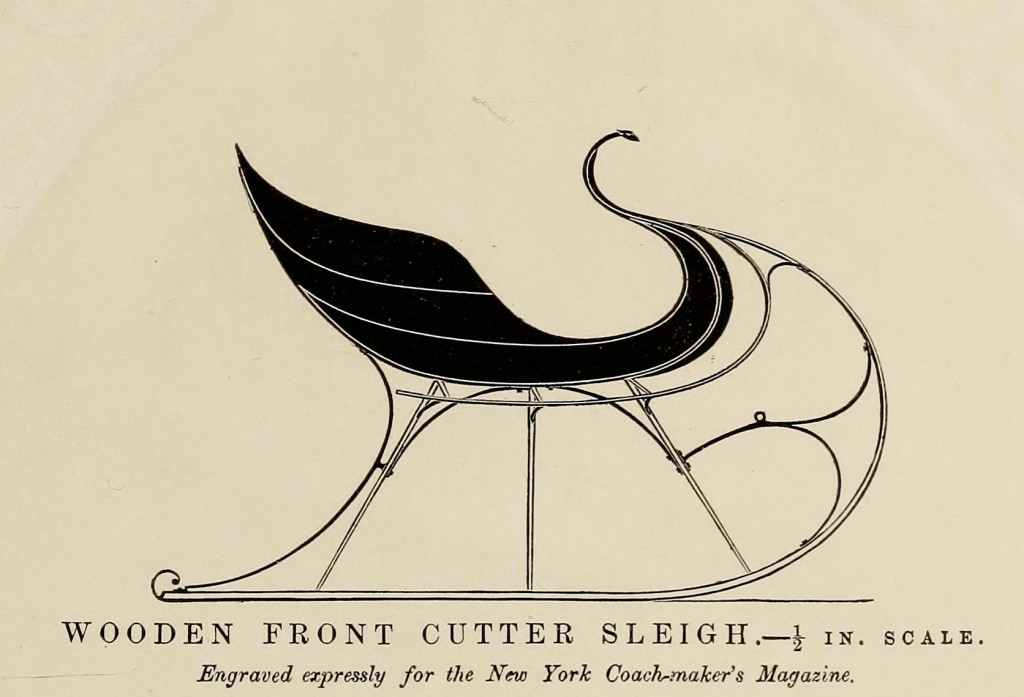 Sleigh Carriage - Antique Illustration Circa 1868
