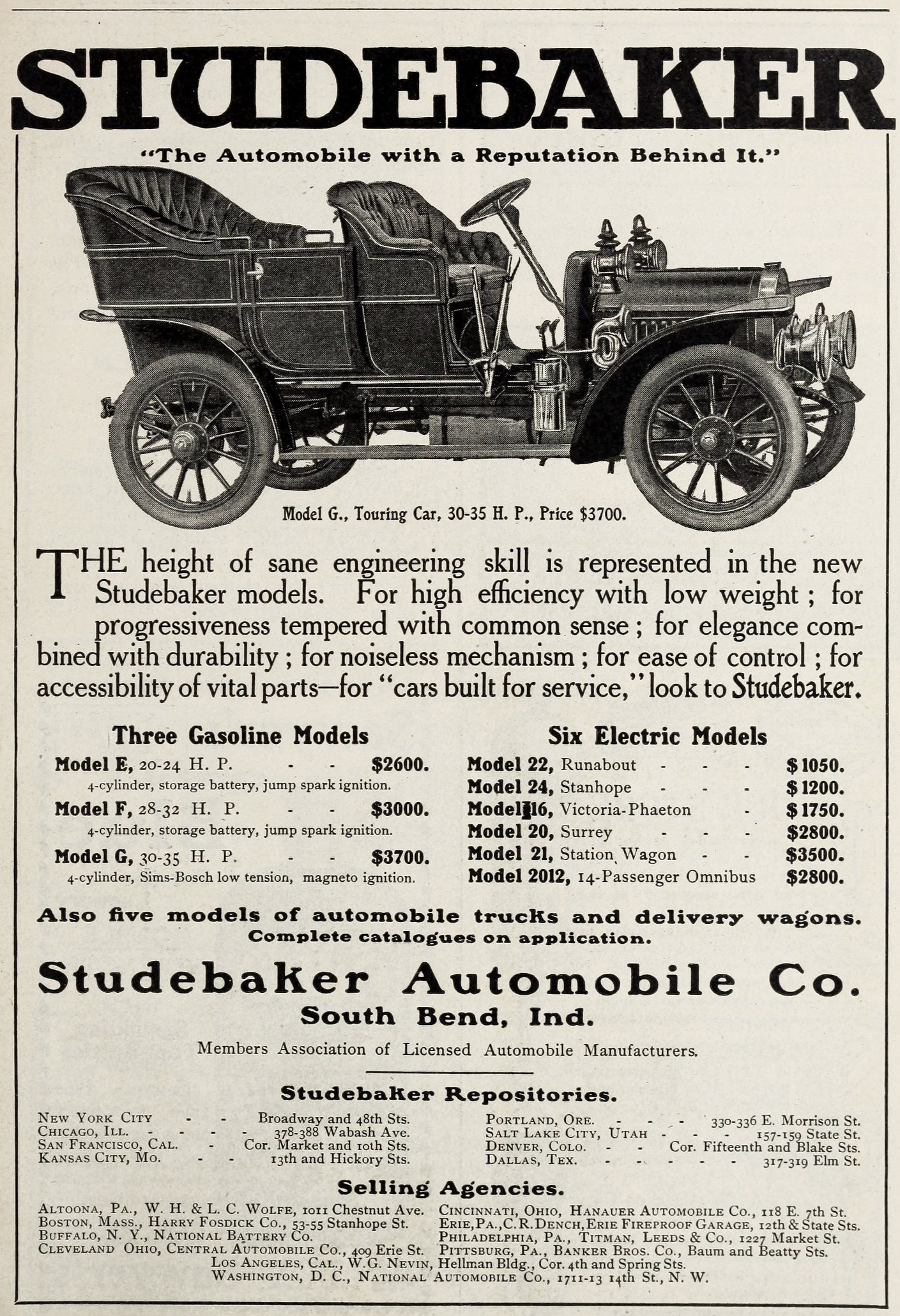 Studebaker Automobile Co Ad 1906