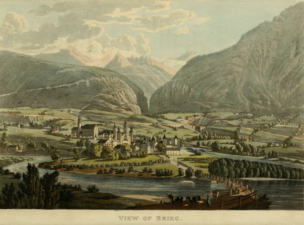 Illustration - View of Brig, Switzerland circa 1818