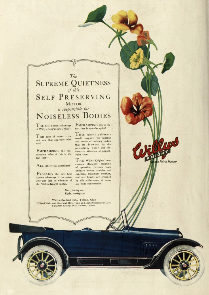 Flowers Emerging from Car - Willys Knight Car Advertisement 1918