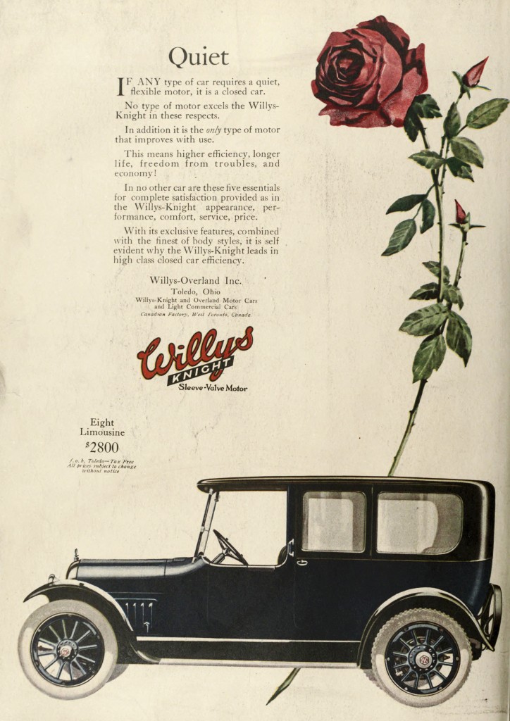Rose in the Background - Willys Knight Car Advertisement 1918