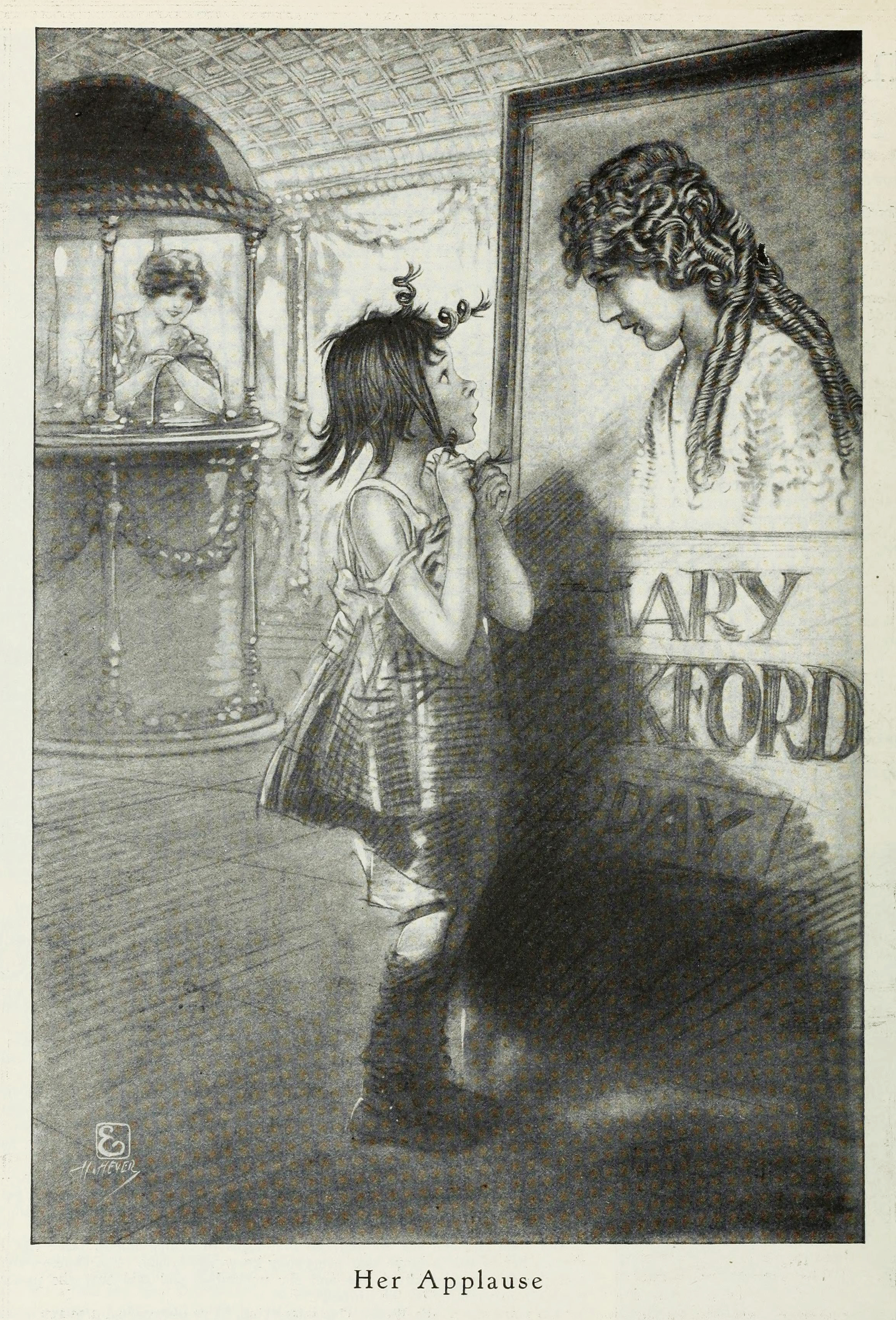 A Young Girl Admiring An Image of Mary Pickford From Photoplay Circa 1920