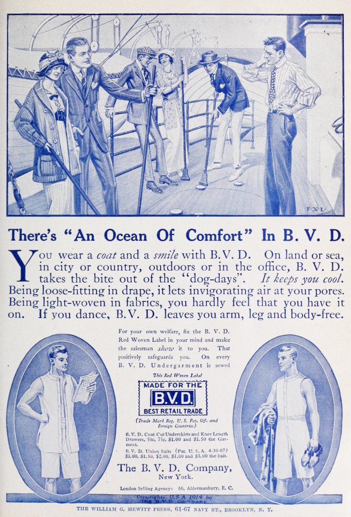 1915 advertisement for B.V.D. Underwear, From the August 19…