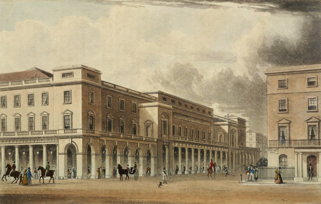 Italian Opera House, Pall Mall at Haymarket, 1822